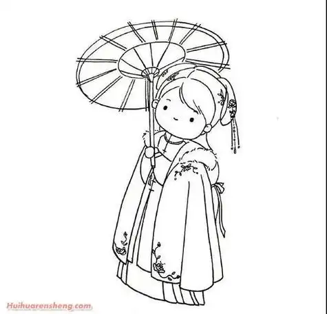 仙女简笔画步骤彩色图片人物简笔画可爱的古风q版人物简笔画教程古风