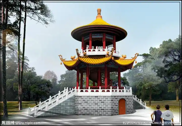 重檐八角亭图片