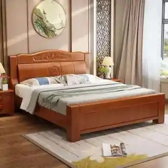 如邑2023新款中式实木床1.8米双人床1.5米单人床经济型主卧婚床 1.