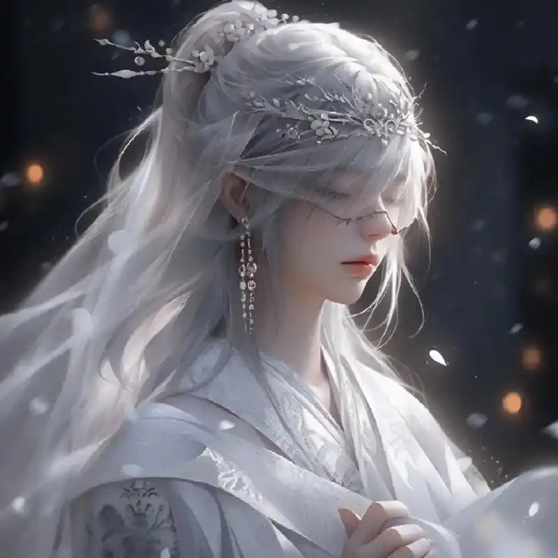 唯美古风蒙眼系列头像 #古风插画