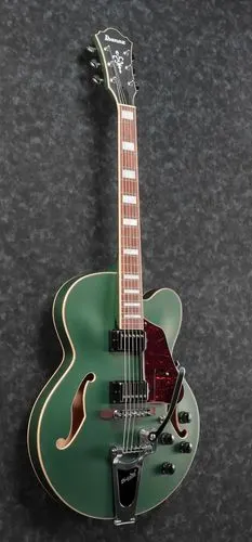 ibanez artcore系列爵士吉他afs75t哑光金属绿