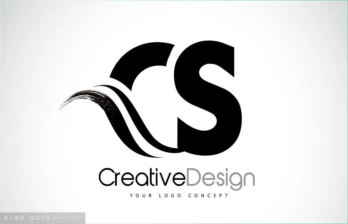 c cs创意用笔刷黑色字母设计