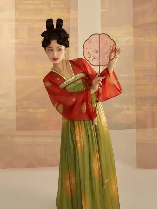 新款古装汉服女秋款中国风唐装汉服女新款唐宫夜宴对襟齐胸裙唐制汉服