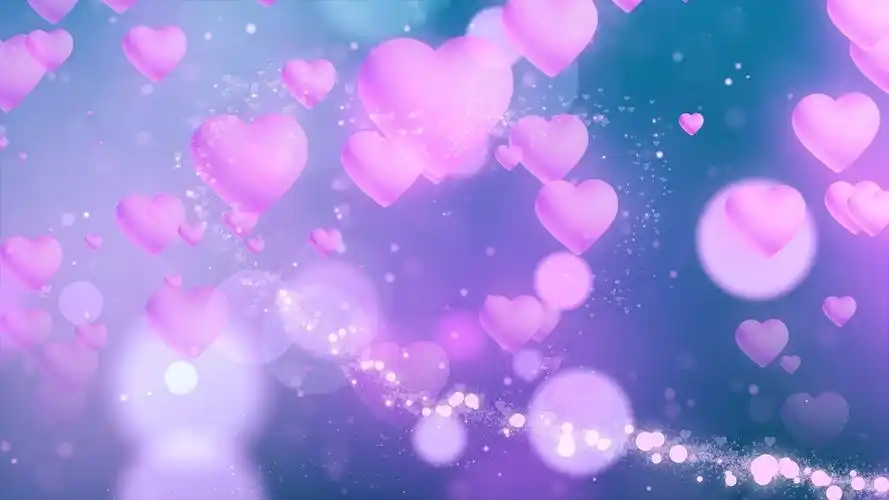 4k唯美紫色爱心视频背景紫色爱心背景