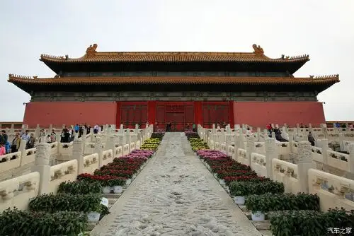 去故宫博物院乾清门广场拍摄开封菊花展