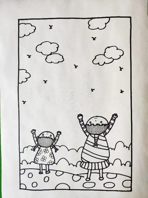 放风筝的简笔画 春天放风筝的简笔画-诚智百科网