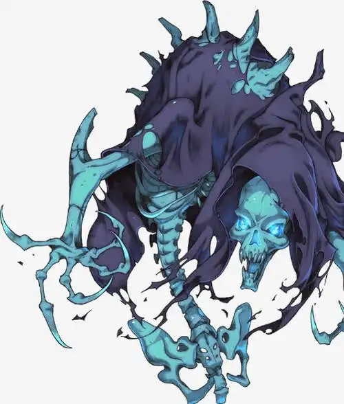 卡通蓝色骷髅恶魔