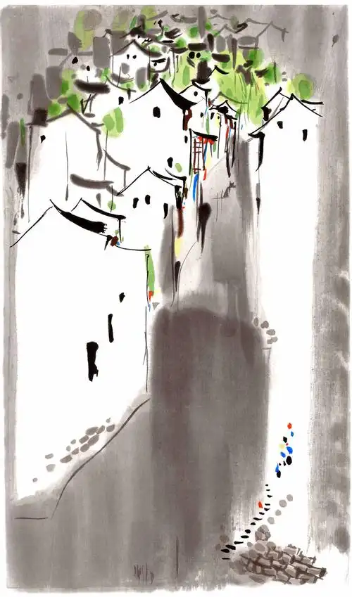 ah-149吴冠中《江南小景》1