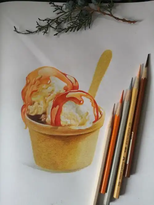 彩铅基础练习冰淇淋的步骤教程分享