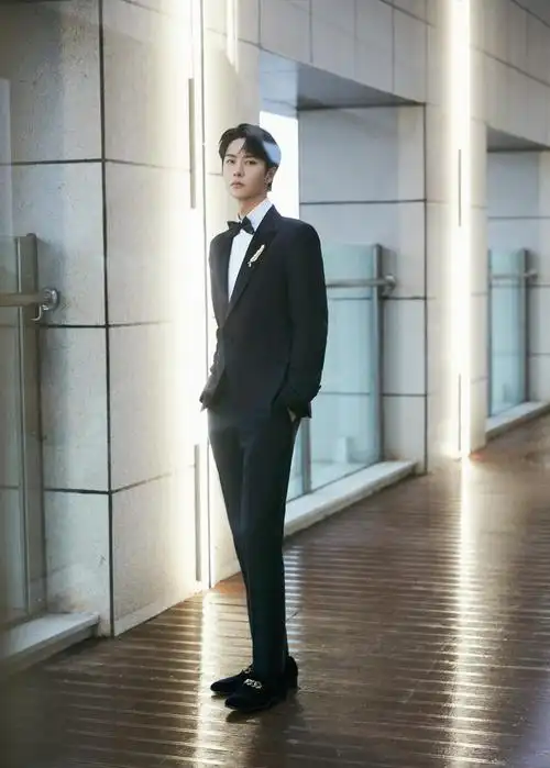 王一博身穿黑色西装 尽显温文尔雅