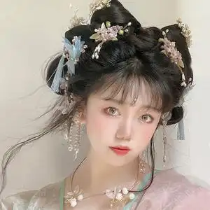 夏季超仙古风汉服头饰气质唯美流苏后压仙女古装造型头饰整套装