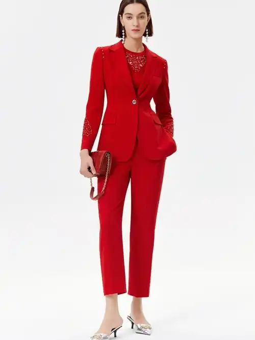 中国红西装套装78