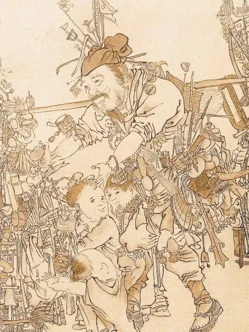 宋画临摹 | 李嵩《货郎图》小细节怎么勾线?