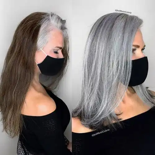 60多岁白发阿姨发型一换堪比整容美到认不出