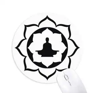 吉祥莲花人像图案圆形游戏办公防滑橡胶鼠标垫礼物