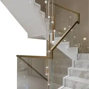 无框玻璃扶手护栏不锈钢阳台栏杆楼梯扶手实心铝合金地槽预埋卡槽