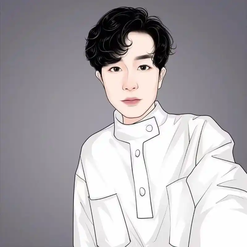 男性手绘头像|大叔手绘头像