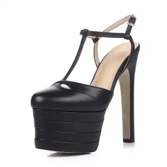 艾其乐园恨天高女凉鞋23新款包头防水台厚底粗跟夜店15cm高跟鞋女鞋