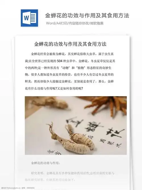 金蝉花的功效与作用及其食用方法