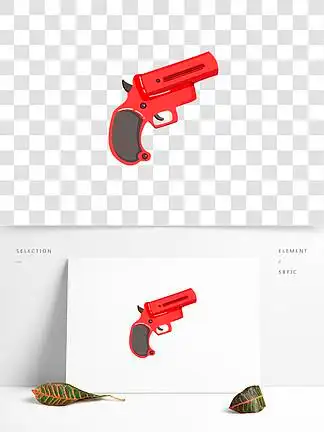 手绘红色信号枪插画