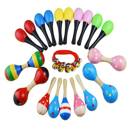 幼儿园早教小沙锤打击乐器摇铃木沙蛋沙球儿童玩具新婴儿抓握训练