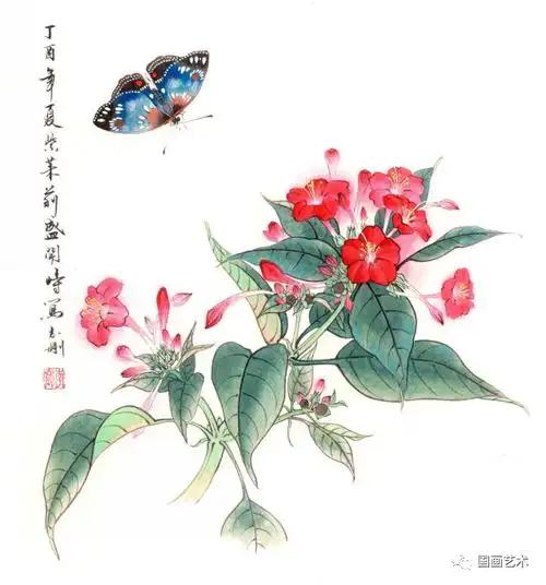 图文教程:工笔花卉蝴蝶作品步骤_国画艺术_零二七艺考