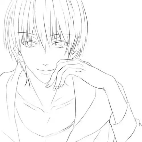 动漫帅哥线条画