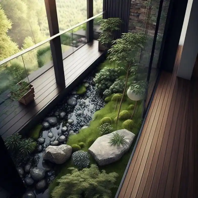 阳台溪流造景设计