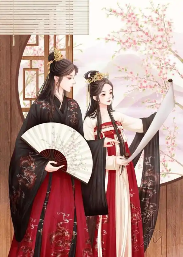 唯美二次元古风动漫情侣壁纸图片,北方有佳人,绝世而独立