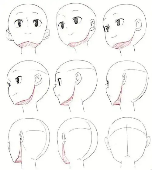 教程临摹不同角度头部的画法