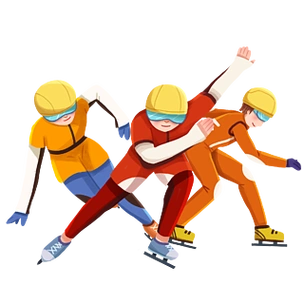 卡通手绘冬奥会滑冰人物冬日运动元素材