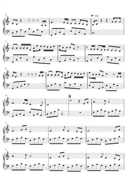 南山南钢琴谱简易版