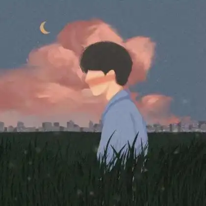 文艺手绘情侣头像,高清简单清新的高级简约插画情侣头像图片_情侣动漫