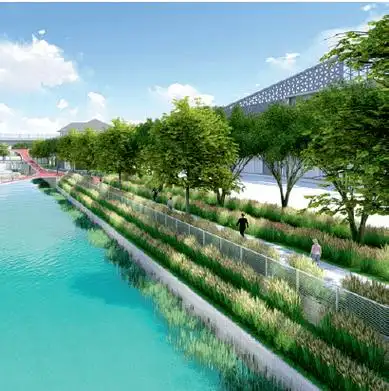 青涌课堂区多层种植台驳岸智绘互动区多层台阶驳岸91引入多样化植物