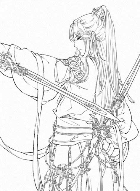 古风人物简笔画倚剑走江湖