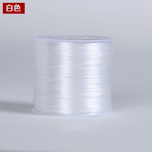 君恩扁状水晶弹力线皮筋绳手链佛珠珠宝线饰品线 白色(一卷60米)
