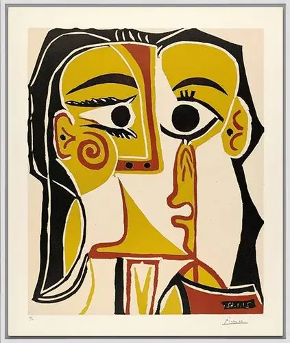 毕加索书房抽象油画 现代简约客厅玄关装饰画-杰奎琳的肖像