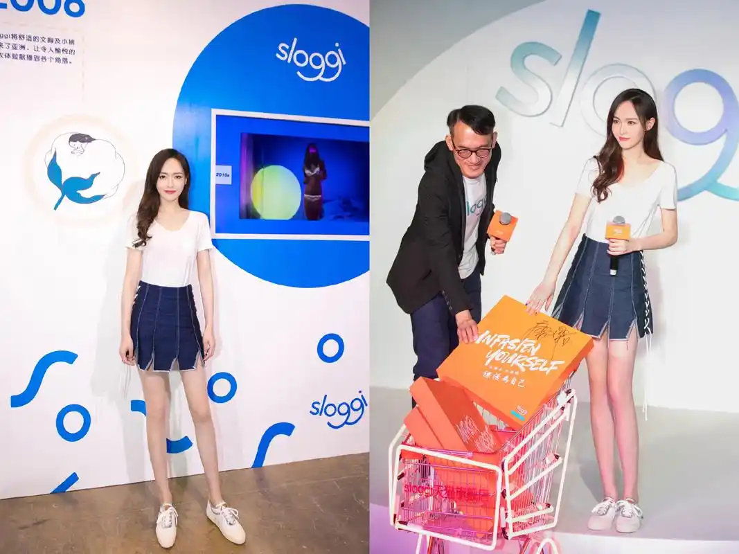 172cm唐嫣与166cm杨幂同穿牛仔短裙网友没有对比就没有伤害