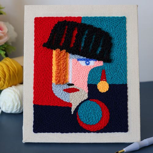 妙普乐diy戳戳乐毛线装饰画 俄罗斯戳戳绣手工绣diy毛线画情侣刺绣戳