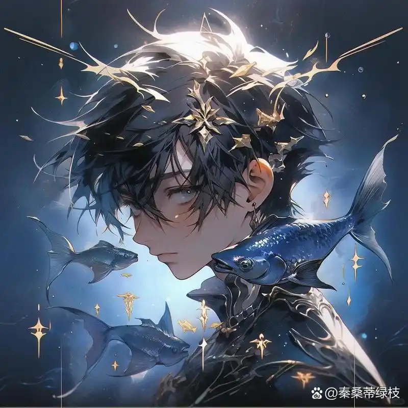 midjourney | 十二星座-双鱼座男生头像 咒语如下,喜欢的点下赞和关注