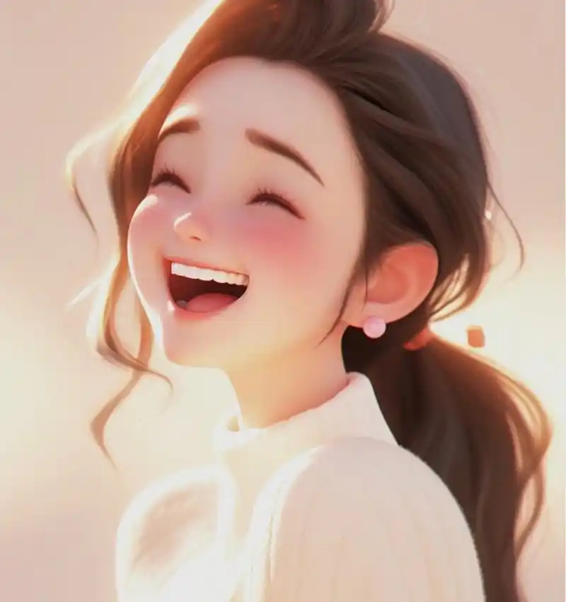 可爱女生大笑头像值得拥有 人生不过三万天 请尽情开怀大笑吧 一定要