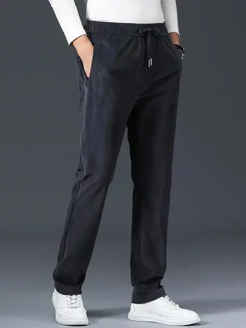 高端轻奢灯芯绒运中动闲男士宽松直筒长裤秋冬休闲裤