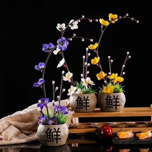 菜品盘饰刺身拼盘摆盘装饰花草冷餐创意小摆件意境围边点缀花摆件