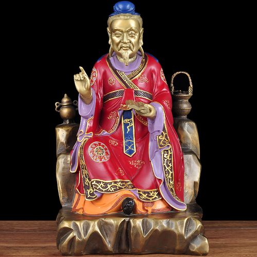 彩铜孙思邈药王神像摆件孙思邈像药王爷铜像佛堂供奉名医圣工艺品