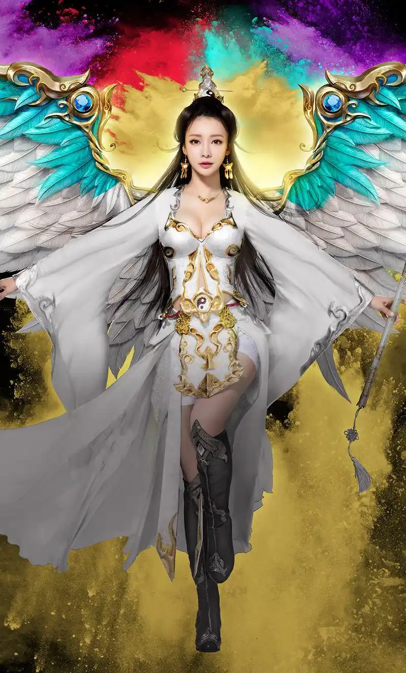 当女星遇到"翅膀",鞠婧祎犹如仙女,颖宝热巴美,关晓彤的亮