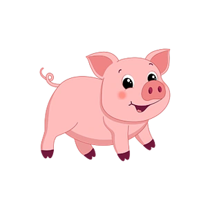pig clipart 可爱胖胖小猪卡通矢量动物素材