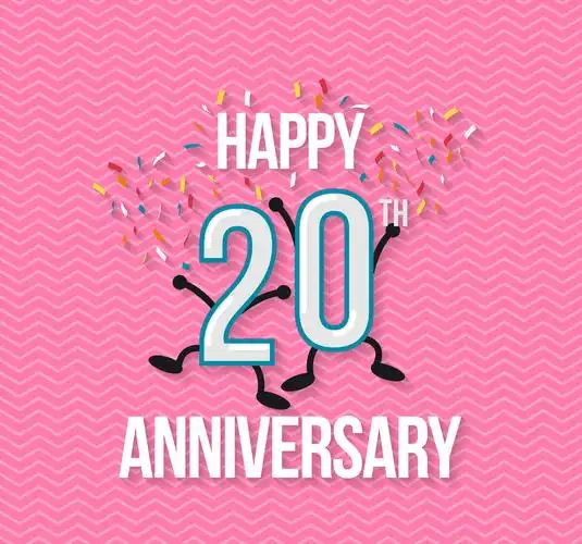 创意二十周年纪念日艺术字矢量图_矢量字体_懒人图库