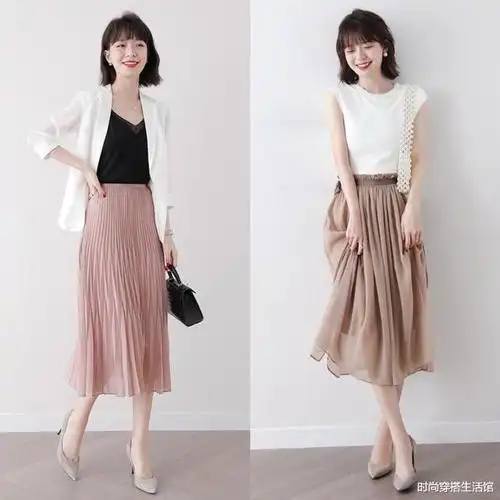 百褶裙怎么搭配好看这样穿既时髦又有气质