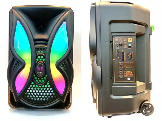 2021新款蝴蝶led灯光12寸拉杆音响户外电瓶音箱移动蓝牙音箱