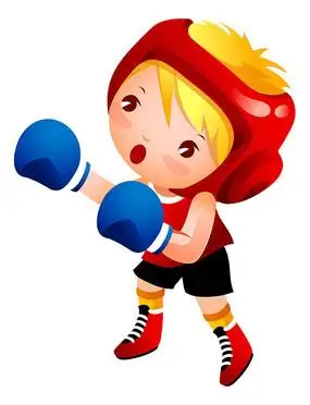 原创卡通拳击小女孩